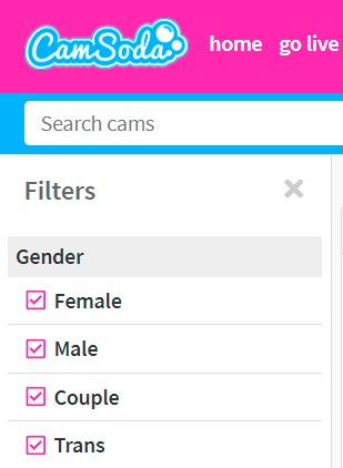 CamSoda Filters